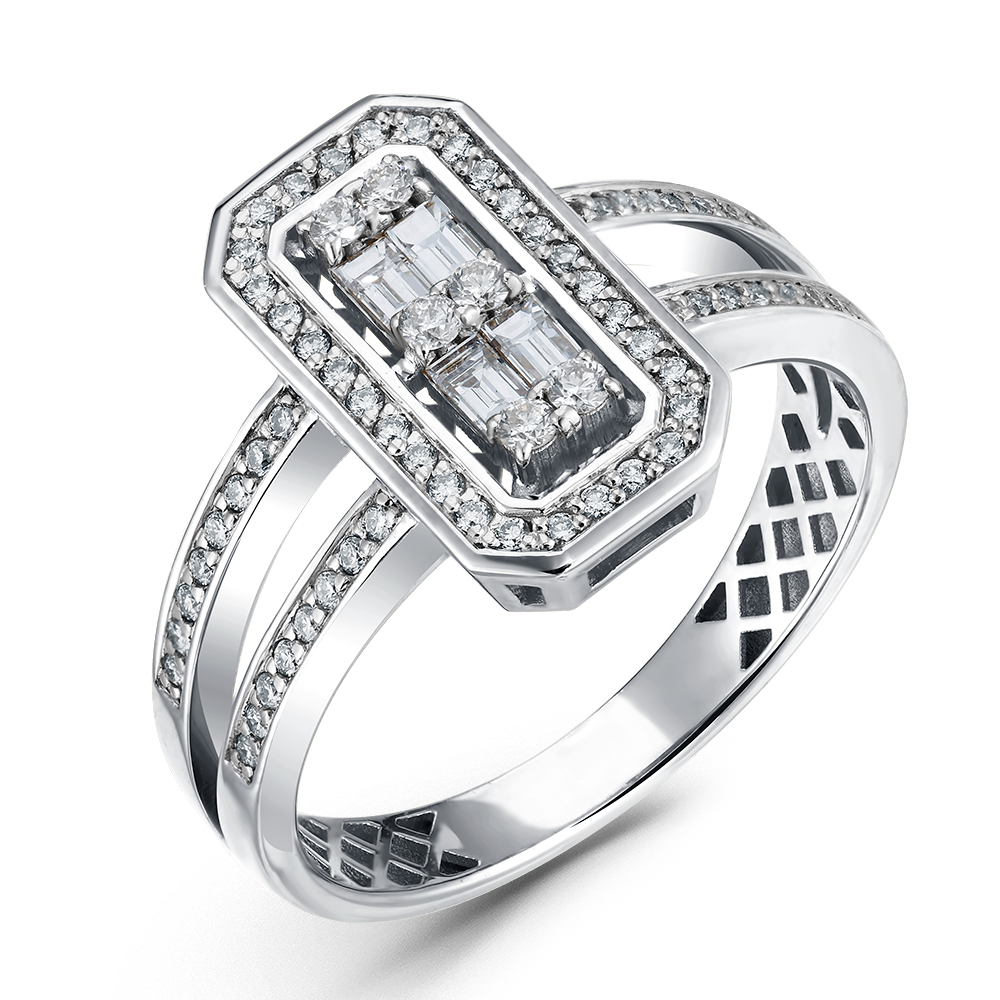 Кольцо из белого золота с бриллиантами Ювелирное изделие - Кольцо из белого золота с бриллиантами в магазине Best-Gold 144896