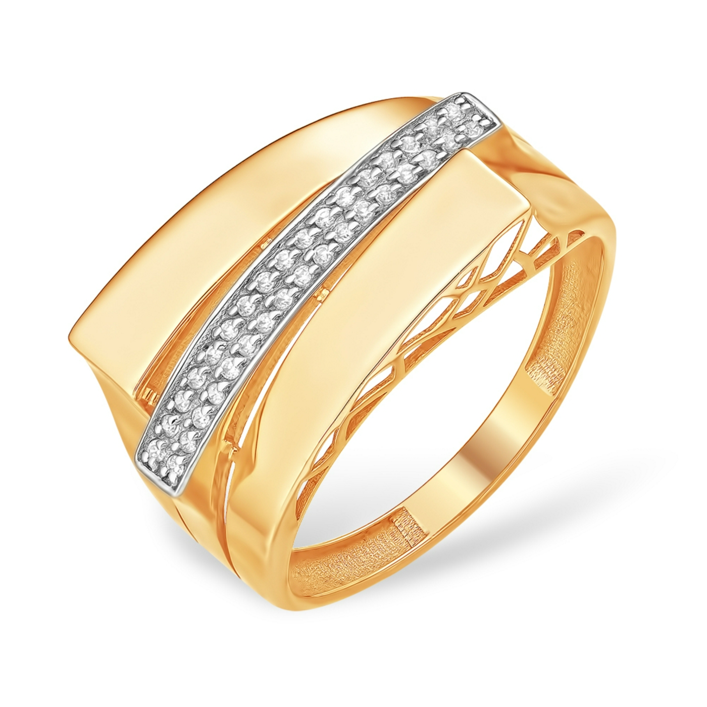 Кольцо из красного золота с фианитами Ювелирное изделие - Кольцо из красного золота с фианитами в магазине Best-Gold 152029