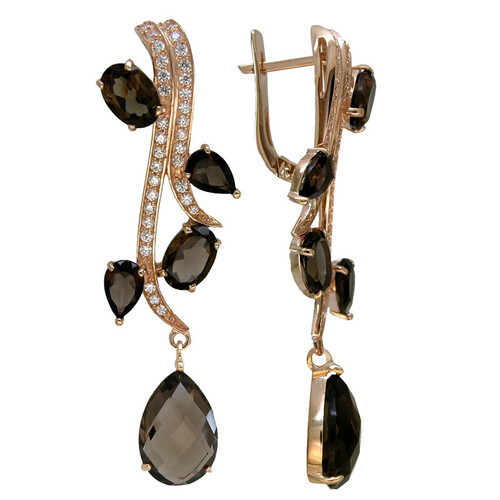 Серьги из серебра с белыми ситаллами Ювелирное изделие - Серьги из серебра с белыми ситаллами в магазине Best-Gold 099726