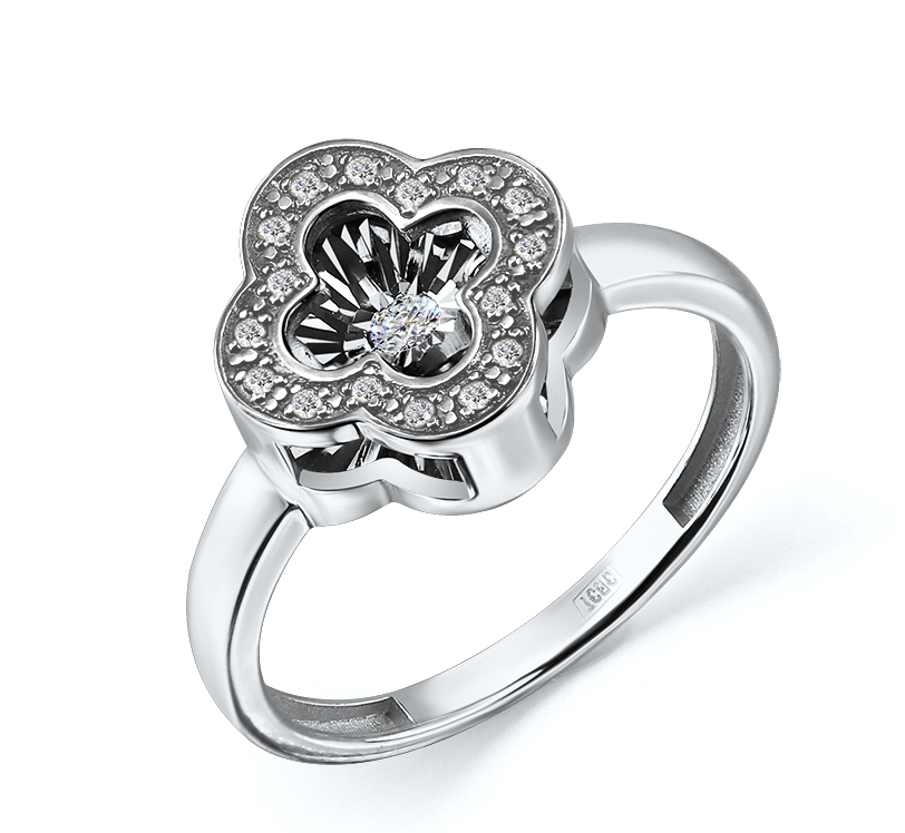 Кольцо в белом золоте с бриллиантом Ювелирное изделие - Кольцо в белом золоте с бриллиантом в магазине Best-Gold 132162