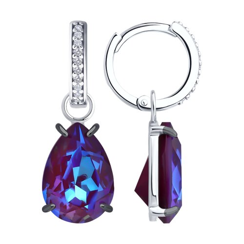 Ювелирное изделие - Серьги из серебра с нано кристаллом в магазине Best-Gold 152833