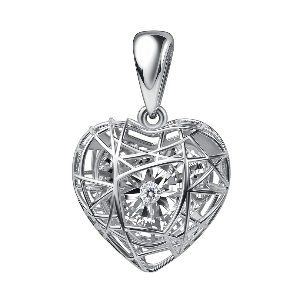 Ювелирное изделие - Подвеска из белого золота с бриллиантом в магазине Best-Gold 156228