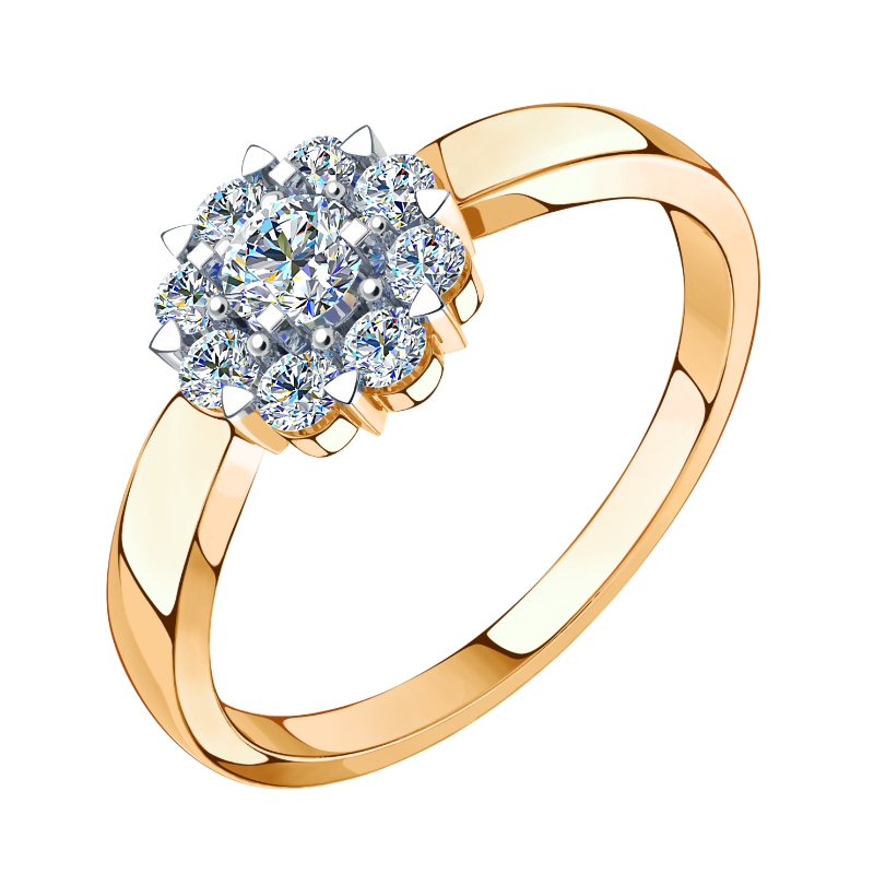 Ювелирное изделие - Кольцо из желтого золота с фианитами в магазине Best-Gold 034047