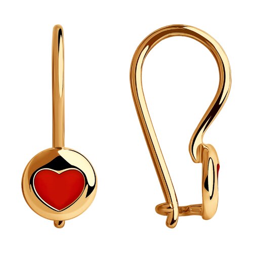 Серьги из красного золота с эмалью Ювелирное изделие - Серьги из красного золота с эмалью в магазине Best-Gold 130056