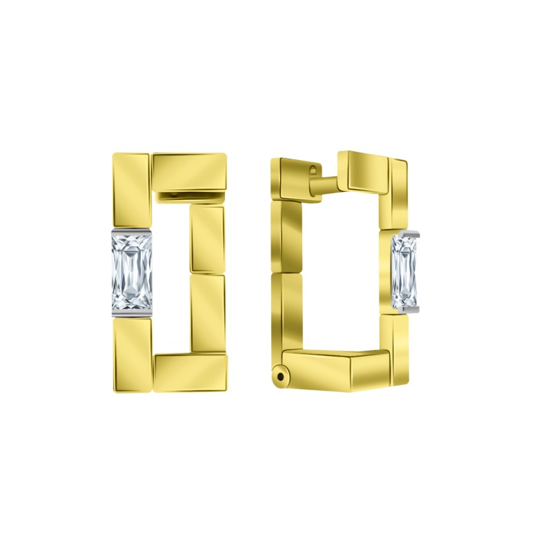 Серьги из желтого золота с фианитами Ювелирное изделие - Серьги из желтого золота с фианитами в магазине Best-Gold 155976
