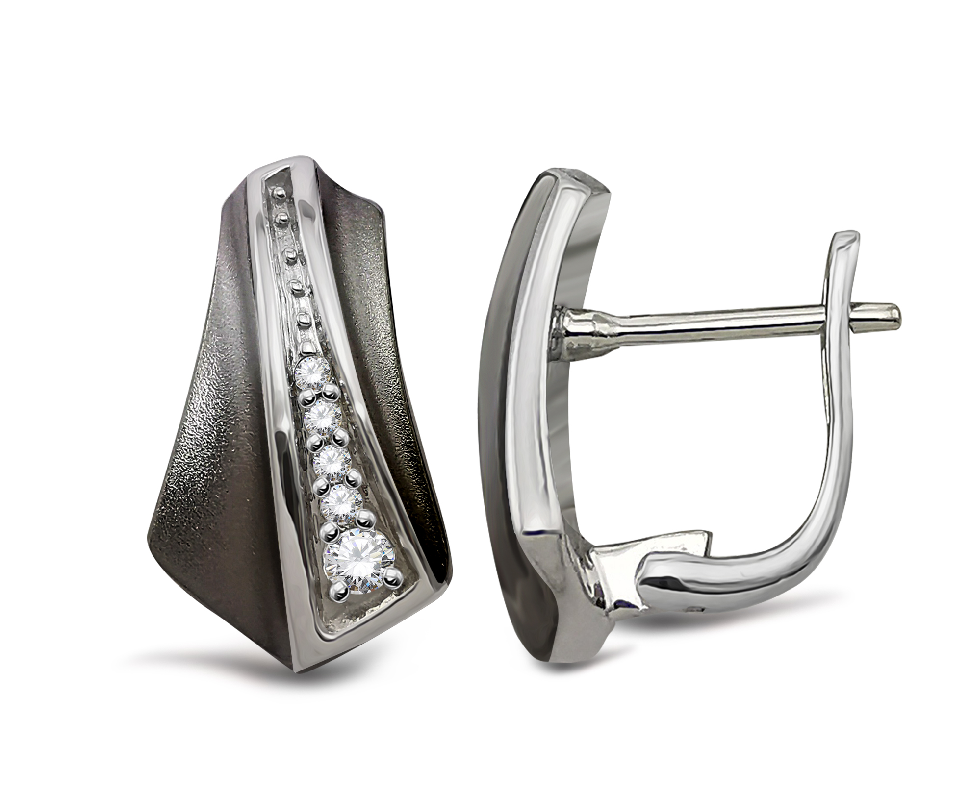 Серьги из серебра с топазом белым Ювелирное изделие - Серьги из серебра с топазом белым в магазине Best-Gold 149807