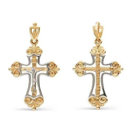 Ювелирное изделие - Крест из комбинированного золота в магазине Best-Gold 024374