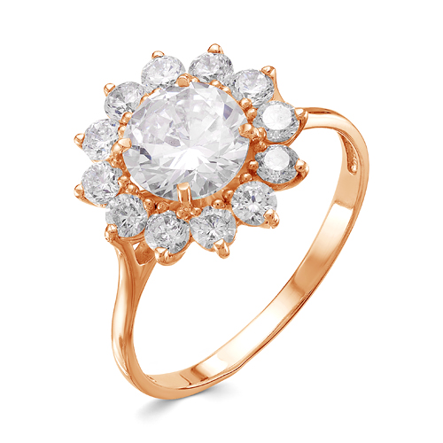 Кольцо из красного золота с фианитами Ювелирное изделие - Кольцо из красного золота с фианитами в магазине Best-Gold 143328