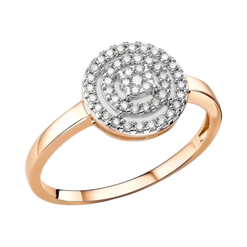 Кольцо из красного золота с бриллиантами Ювелирное изделие - Кольцо из красного золота с бриллиантами в магазине Best-Gold 157019