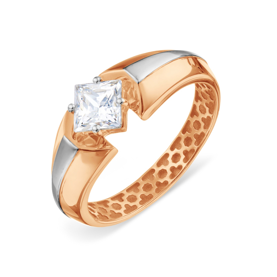 Ювелирное изделие - Кольцо из красного золота с фианитами в магазине Best-Gold 086608