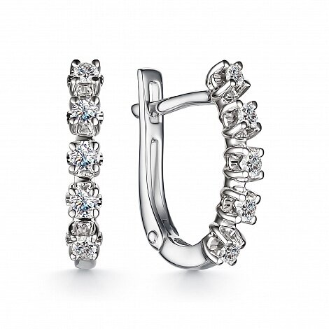 Серьги из белого золота с бриллиантами Ювелирное изделие - Серьги из белого золота с бриллиантами в магазине Best-Gold 028859