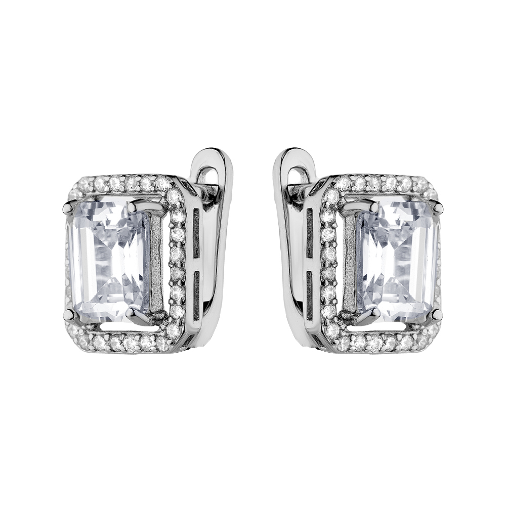 Серьги из серебра с цирконием Ювелирное изделие - Серьги из серебра с цирконием в магазине Best-Gold 146022