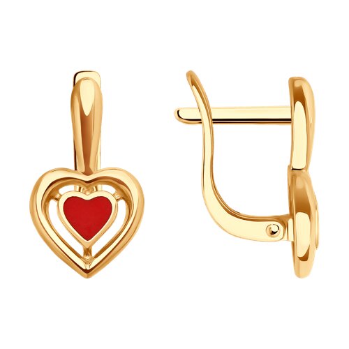 Серьги из красного золота с эмалью Ювелирное изделие - Серьги из красного золота с эмалью в магазине Best-Gold 146796