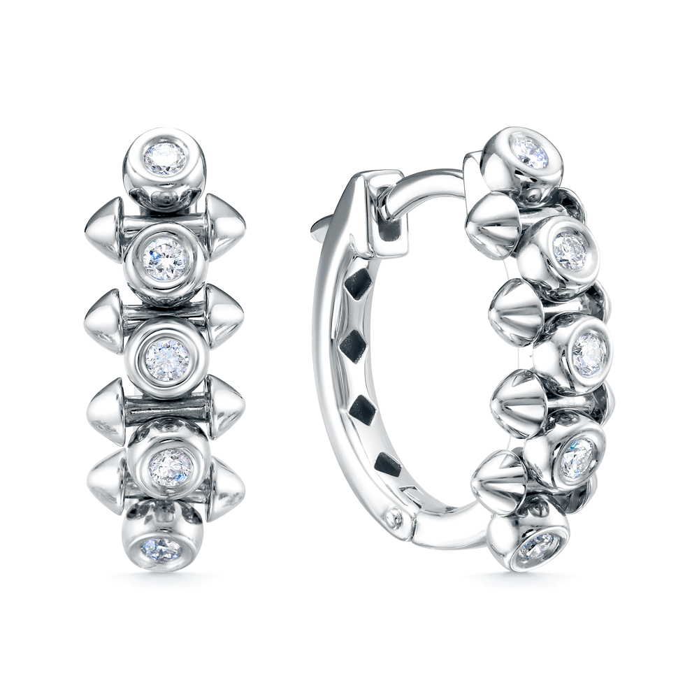 Ювелирное изделие - Серьги из белого золота с бриллиантами в магазине Best-Gold 144519