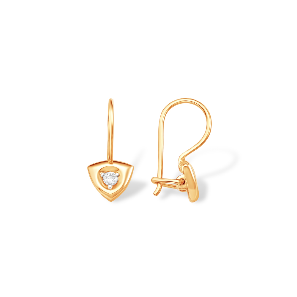 Серьги из красного золота с фианитами Ювелирное изделие - Серьги из красного золота с фианитами в магазине Best-Gold 140368