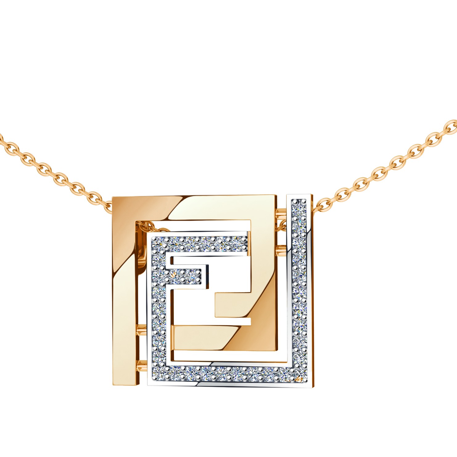 Ювелирное изделие - Подвеска из красного золота с фианитами в магазине Best-Gold 141459