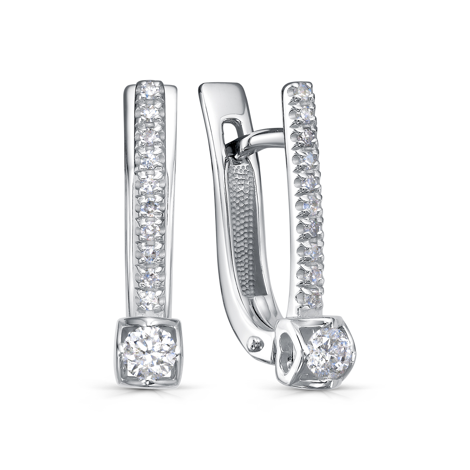 Серьги из белого золота с бриллиантами Ювелирное изделие - Серьги из белого золота с бриллиантами в магазине Best-Gold 150754