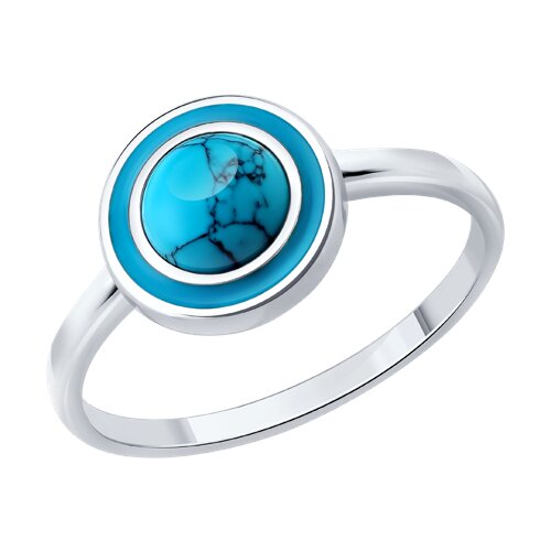Ювелирное изделие - Кольцо из серебра с бирюзой в магазине Best-Gold 152548