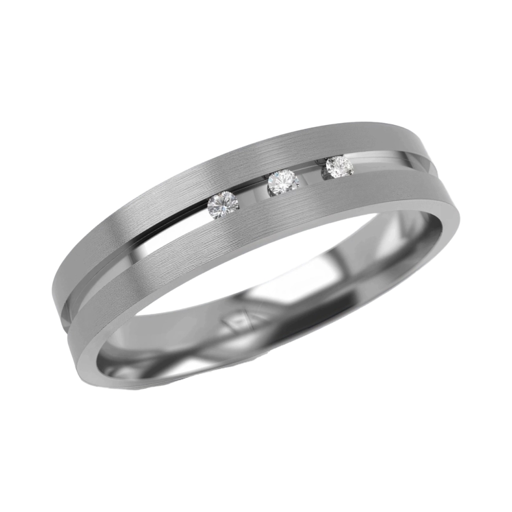 Ювелирное изделие - Обручальное кольцо из белого золота с бриллиантами в магазине Best-Gold 034247