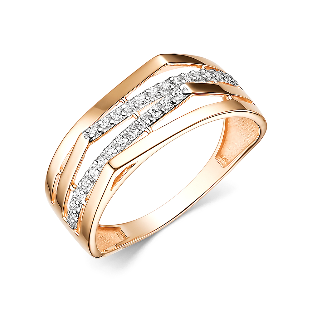 Кольцо из красного золота с фианитами Ювелирное изделие - Кольцо из красного золота с фианитами в магазине Best-Gold 139426