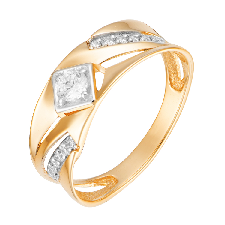 Кольцо из красного золота с фианитами Ювелирное изделие - Кольцо из красного золота с фианитами в магазине Best-Gold 071901
