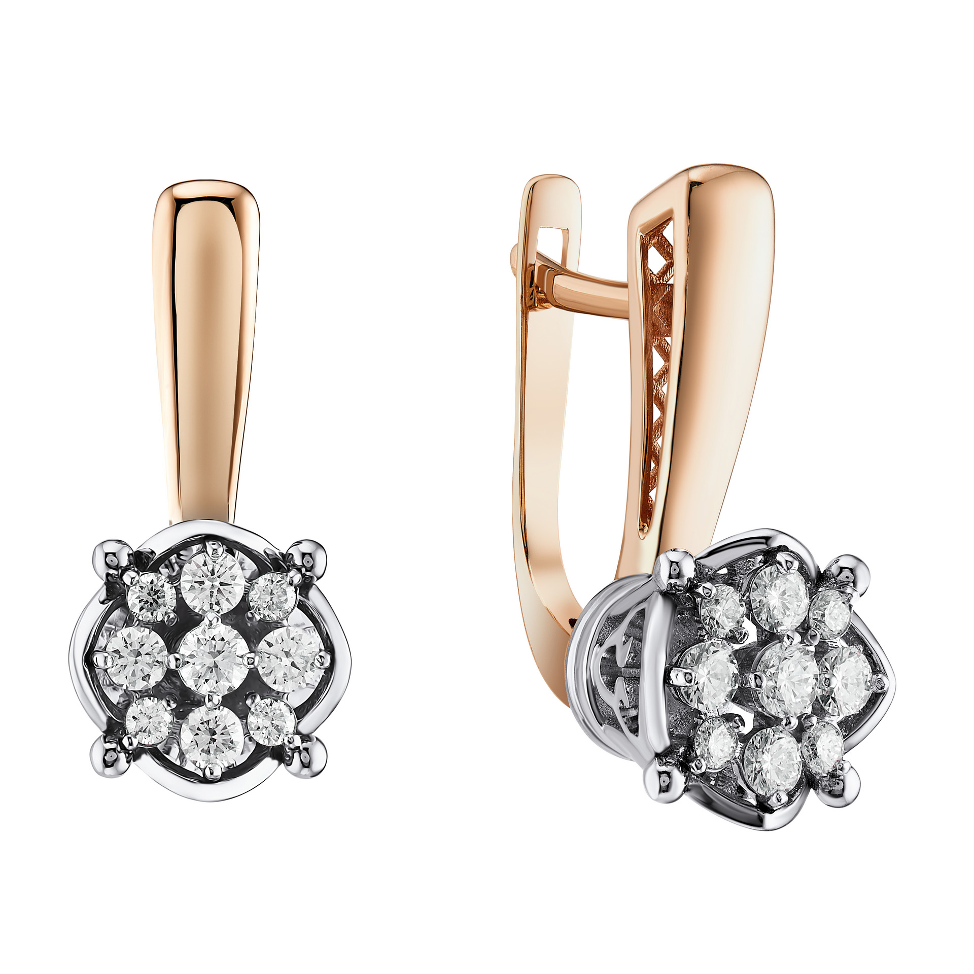 Серьги из красного золота с бриллиантами Ювелирное изделие - Серьги из красного золота с бриллиантами в магазине Best-Gold 141958