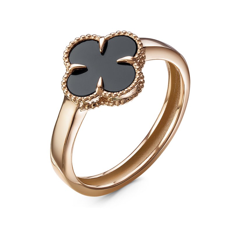 Ювелирное изделие - Кольцо из красного золота с ониксом в магазине Best-Gold 034938