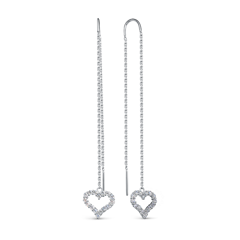 Серьги из серебра с фианитами