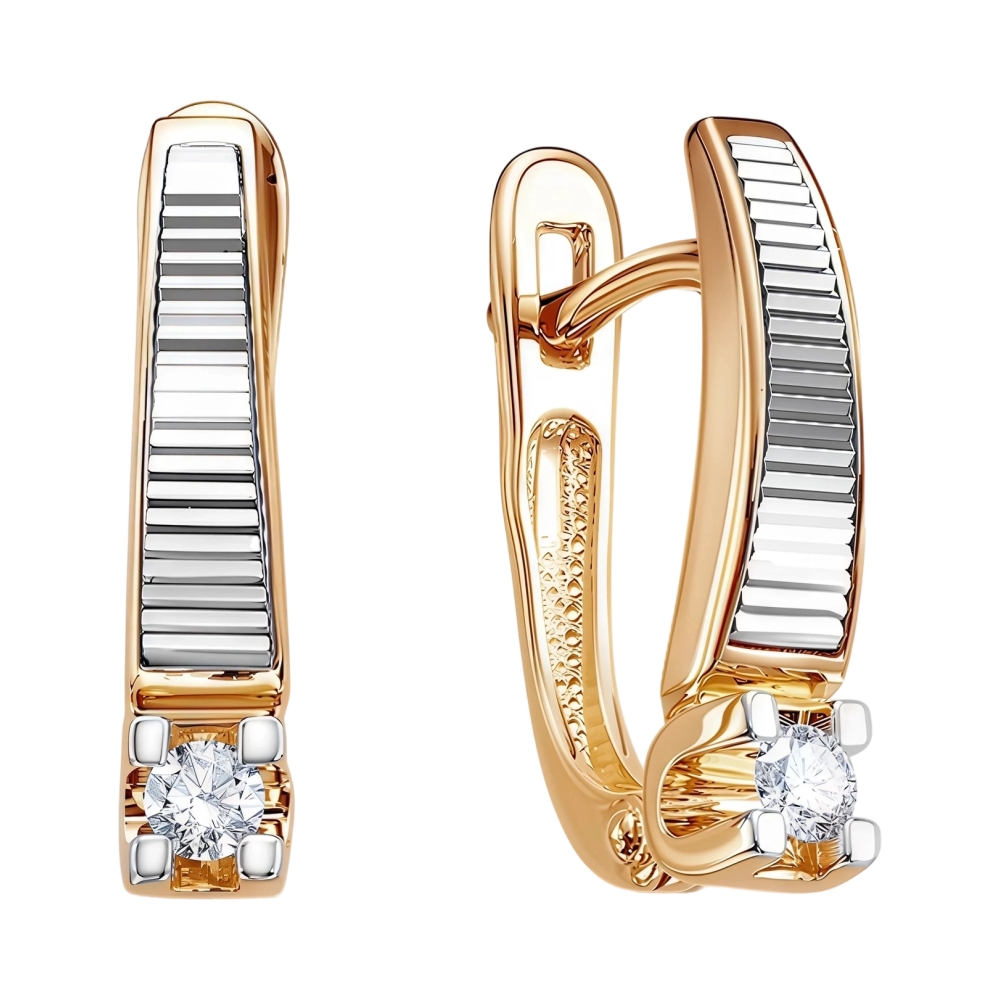 Ювелирное изделие - Серьги из красного золота с бриллиантами в магазине Best-Gold 156219