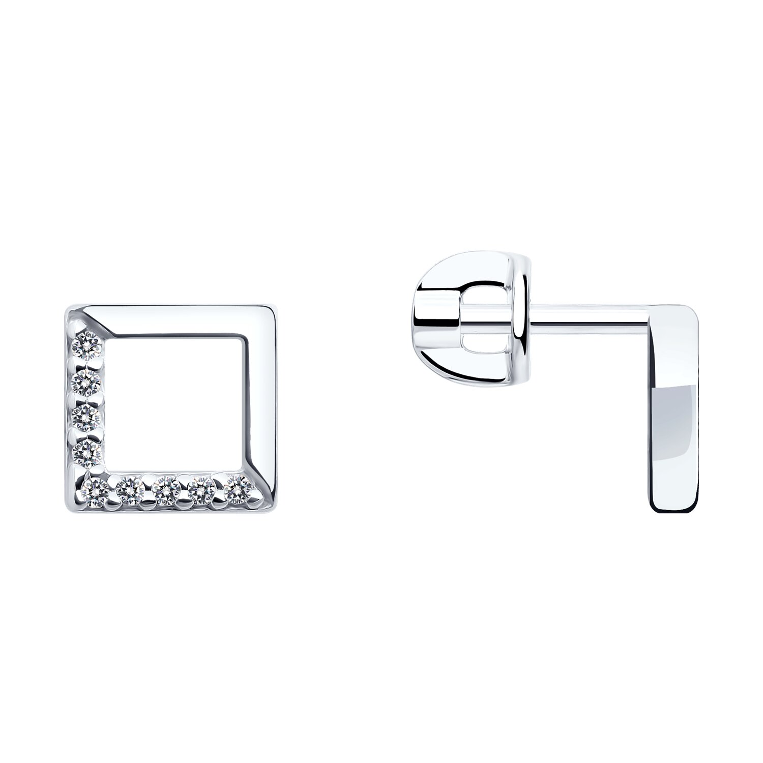 Серьги из серебра с фианитами Ювелирное изделие - Серьги из серебра с фианитами в магазине Best-Gold 004405