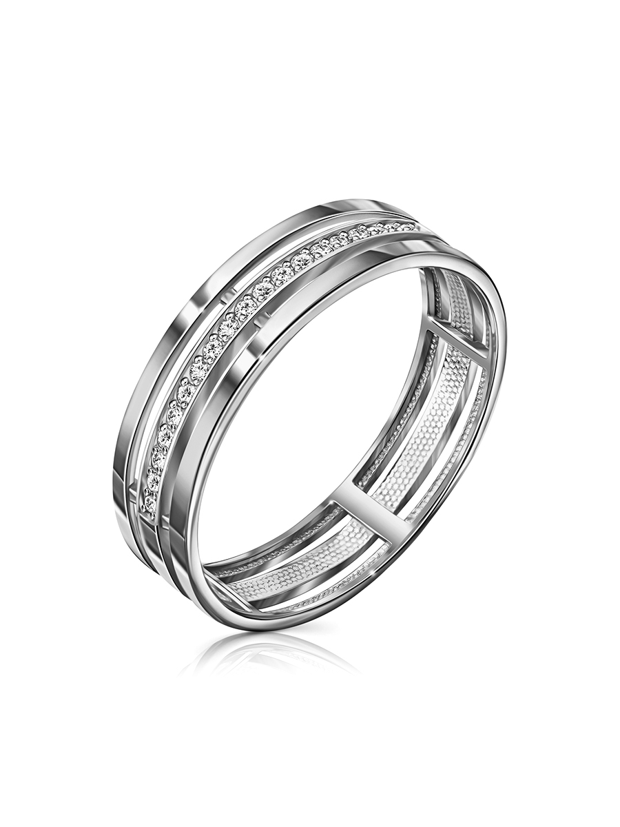 Обручальное кольцо из белого золота с фианитами Ювелирное изделие - Обручальное кольцо из белого золота с фианитами в магазине Best-Gold 135006