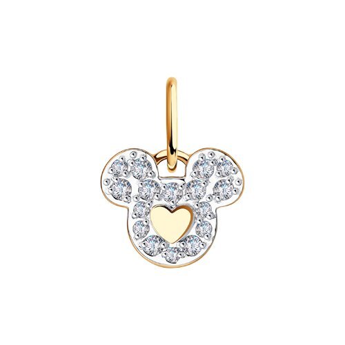 Подвеска из красного золота с фианитами Ювелирное изделие - Подвеска из красного золота с фианитами в магазине Best-Gold 037317