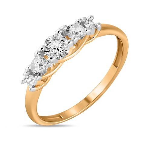 Ювелирное изделие - Кольцо из красного золота с фианитами в магазине Best-Gold 001599