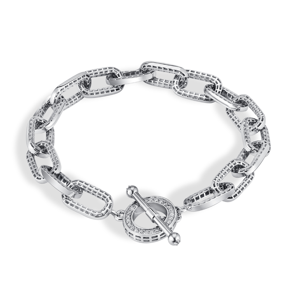 Ювелирное изделие - Браслет из белого золота с бриллиантами в магазине Best-Gold 140912