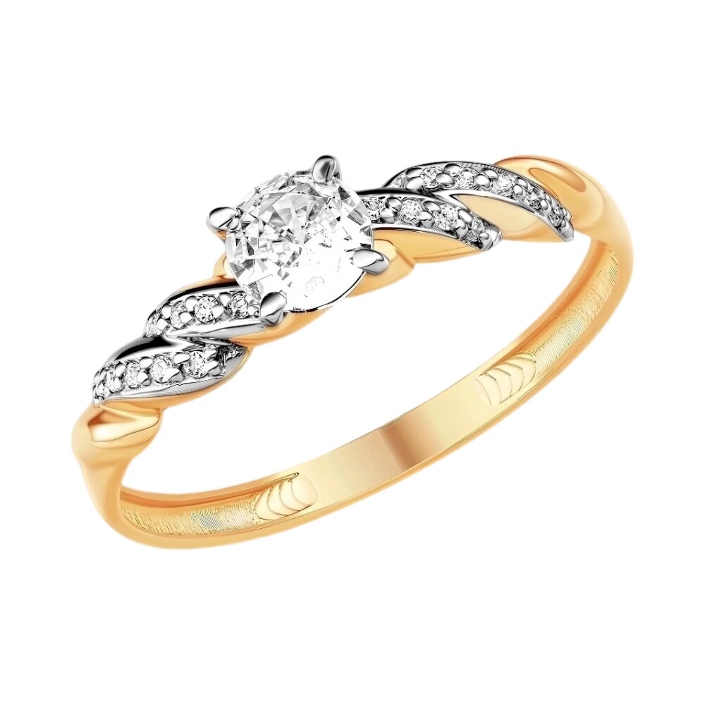 Кольцо из красного золота с фианитами Ювелирное изделие - Кольцо из красного золота с фианитами в магазине Best-Gold 150459