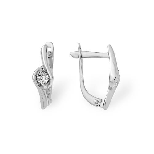 Серьги из серебра с бриллиантами Ювелирное изделие - Серьги из серебра с бриллиантами в магазине Best-Gold 153528