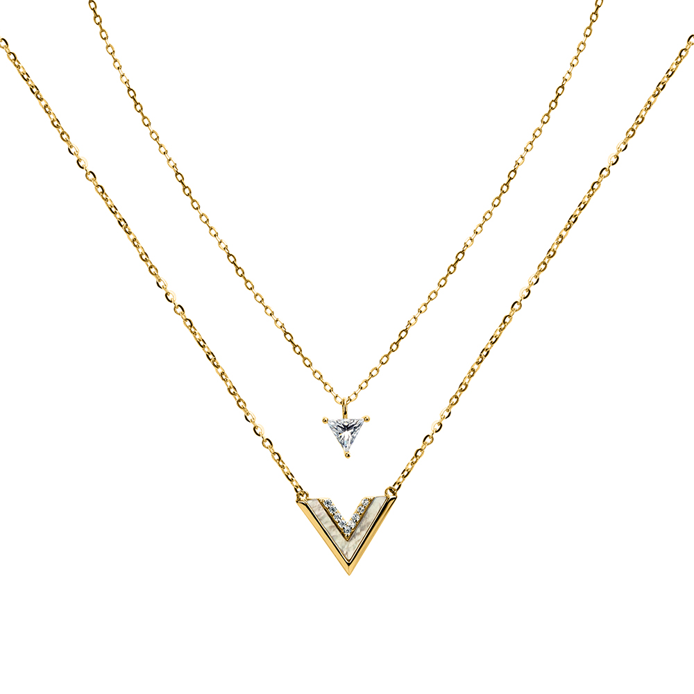 Ювелирное изделие - Колье из позолоченного серебра с фианитами в магазине Best-Gold 032902