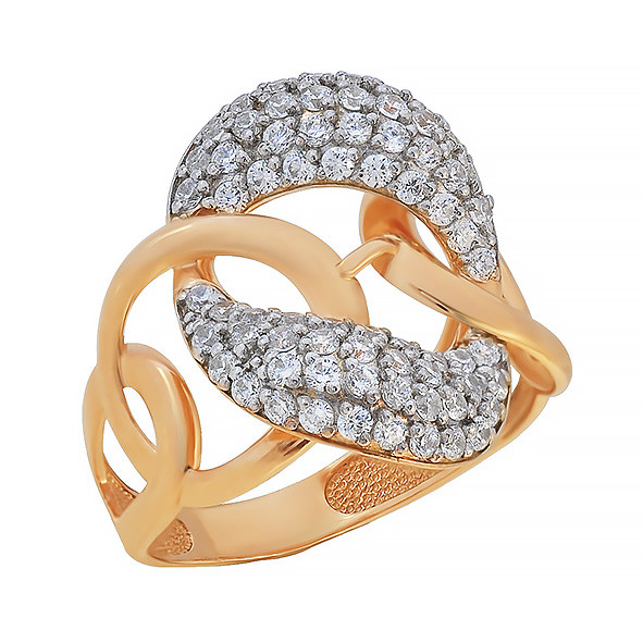 Ювелирное изделие - Кольцо из жёлтого золота с фианитами в магазине Best-Gold 034357