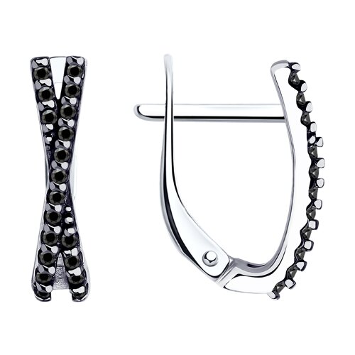 Ювелирное изделие - Серьги из серебра с фианитами в магазине Best-Gold 152790