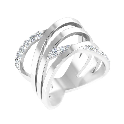 Кольцо из серебра с фианитами Ювелирное изделие - Кольцо из серебра с фианитами в магазине Best-Gold 126653