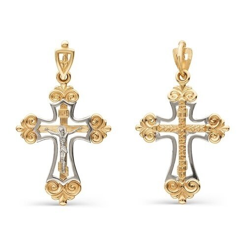 Ювелирное изделие - Крест из комбинированного золота в магазине Best-Gold 024374