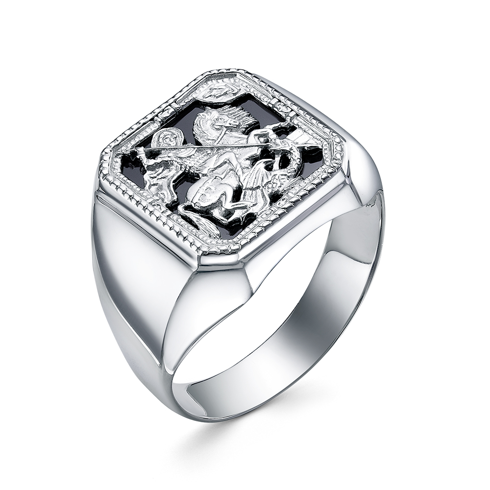 Печатка мужская из серебра с фианитами Ювелирное изделие - Печатка мужская из серебра с фианитами в магазине Best-Gold 123231