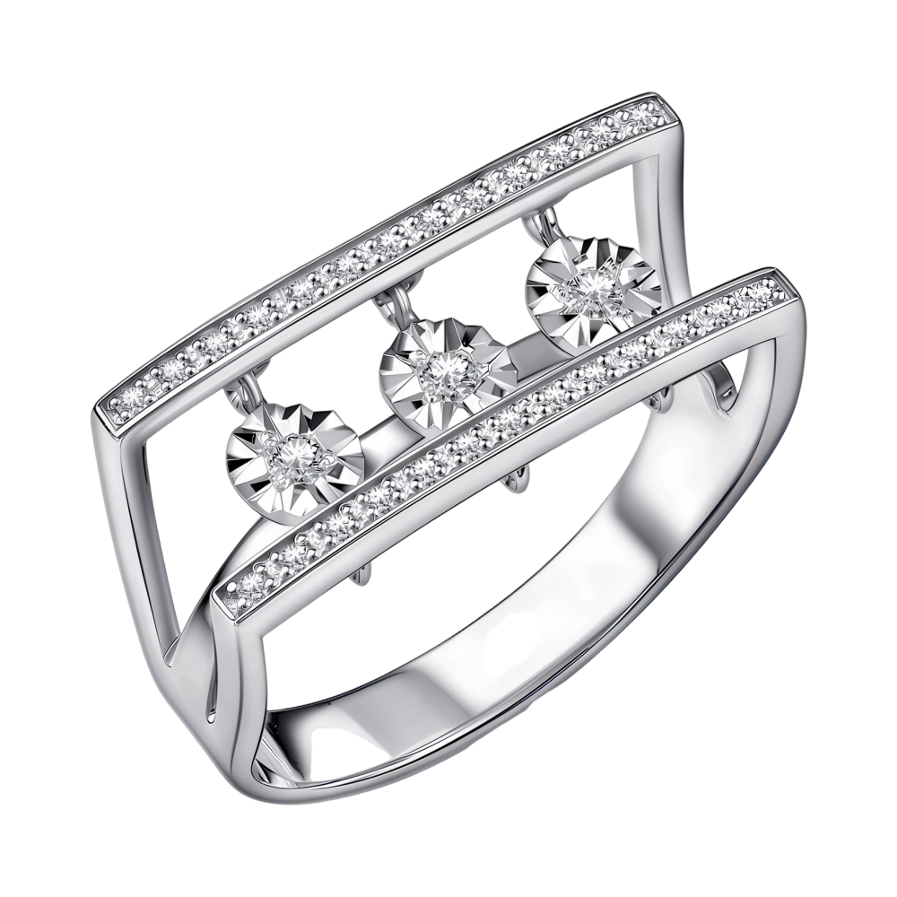 Кольцо из белого золота с бриллиантами