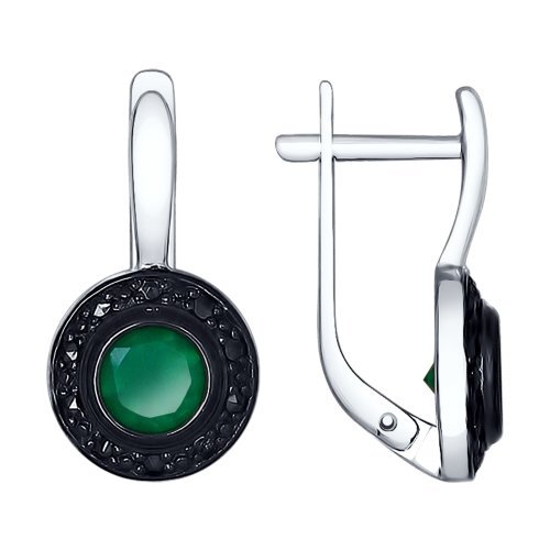 Серьги из серебра с агатами и фианитами Ювелирное изделие - Серьги из серебра с агатами и фианитами в магазине Best-Gold 050428