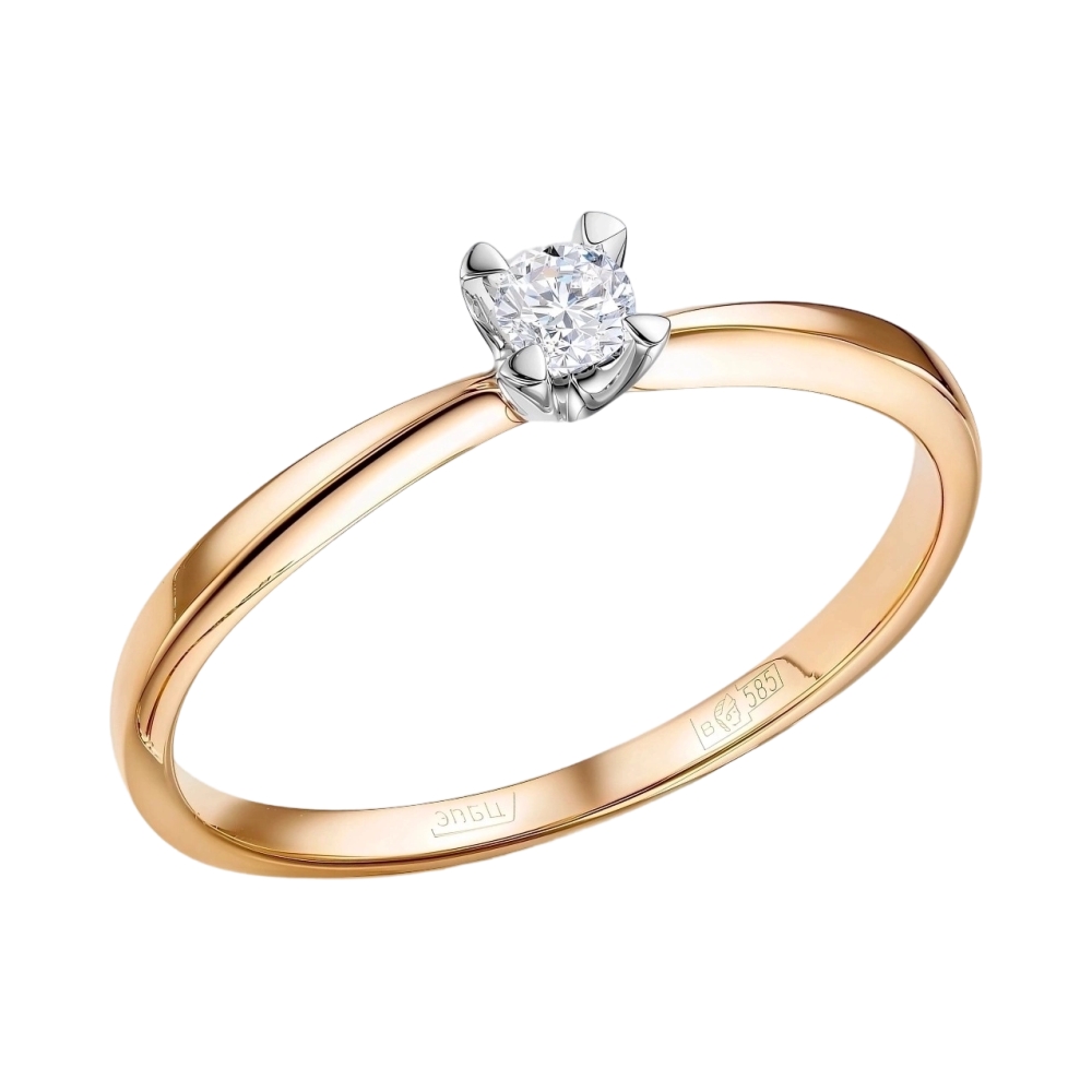 Ювелирное изделие - Помолвочное кольцо из красного золота с бриллиантом в магазине Best-Gold 145616