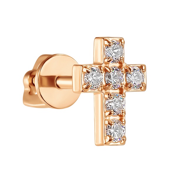 Серьги из красного золота с фианитами Ювелирное изделие - Серьги из красного золота с фианитами в магазине Best-Gold 030068