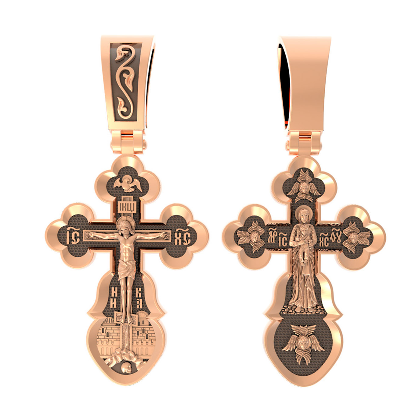 Ювелирное изделие - Крест из красного золота в магазине Best-Gold 155038