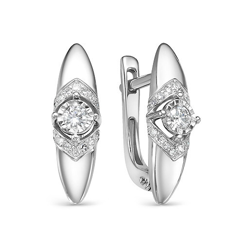 Серьги из белого золота с бриллиантами Ювелирное изделие - Серьги из белого золота с бриллиантами в магазине Best-Gold 030632