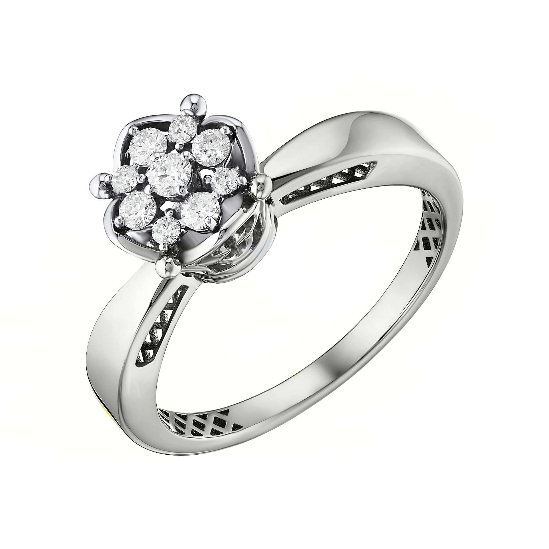 Кольцо из белого золота с бриллиантами Ювелирное изделие - Кольцо из белого золота с бриллиантами в магазине Best-Gold 153672