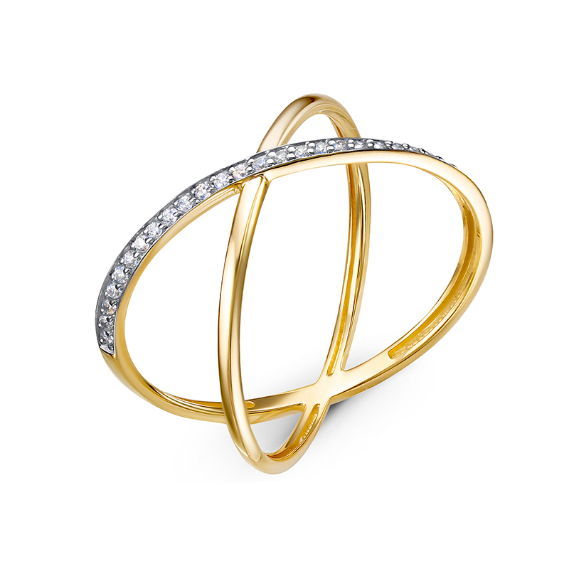 Кольцо из желтого золота с фианитами Ювелирное изделие - Кольцо из желтого золота с фианитами в магазине Best-Gold 147291